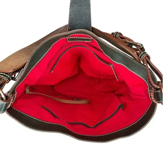 Dooney & Bourke Lily Bucket Pebbled Leather Green Front Buckle Shoulder Bag - Picture 10 of 12